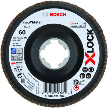 BOSCH X571 Best for Metal X-LOCK lamelne brusne ploče, verzija pod uglom 2608621764 - 1