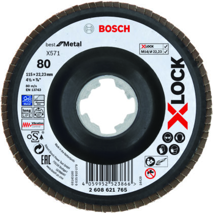 BOSCH X571 Best for Metal X-LOCK lamelne brusne ploče, verzija pod uglom 2608621765 - 1