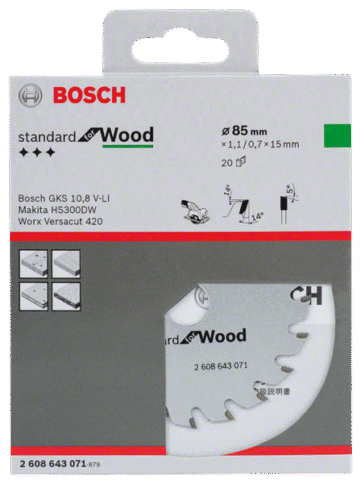 Bosch PRO Wood list kružne testere za drvo, 85×1,1×15 mm - 2