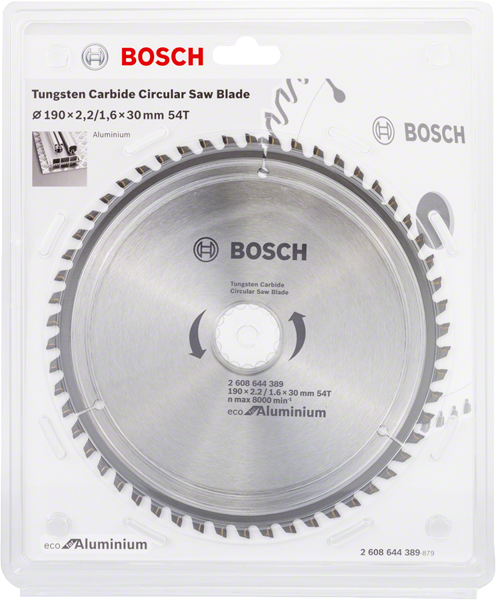 BOSCH List kružne testere Eco for Aluminium Ø190x2,2x30/54z 2608644389 - 2