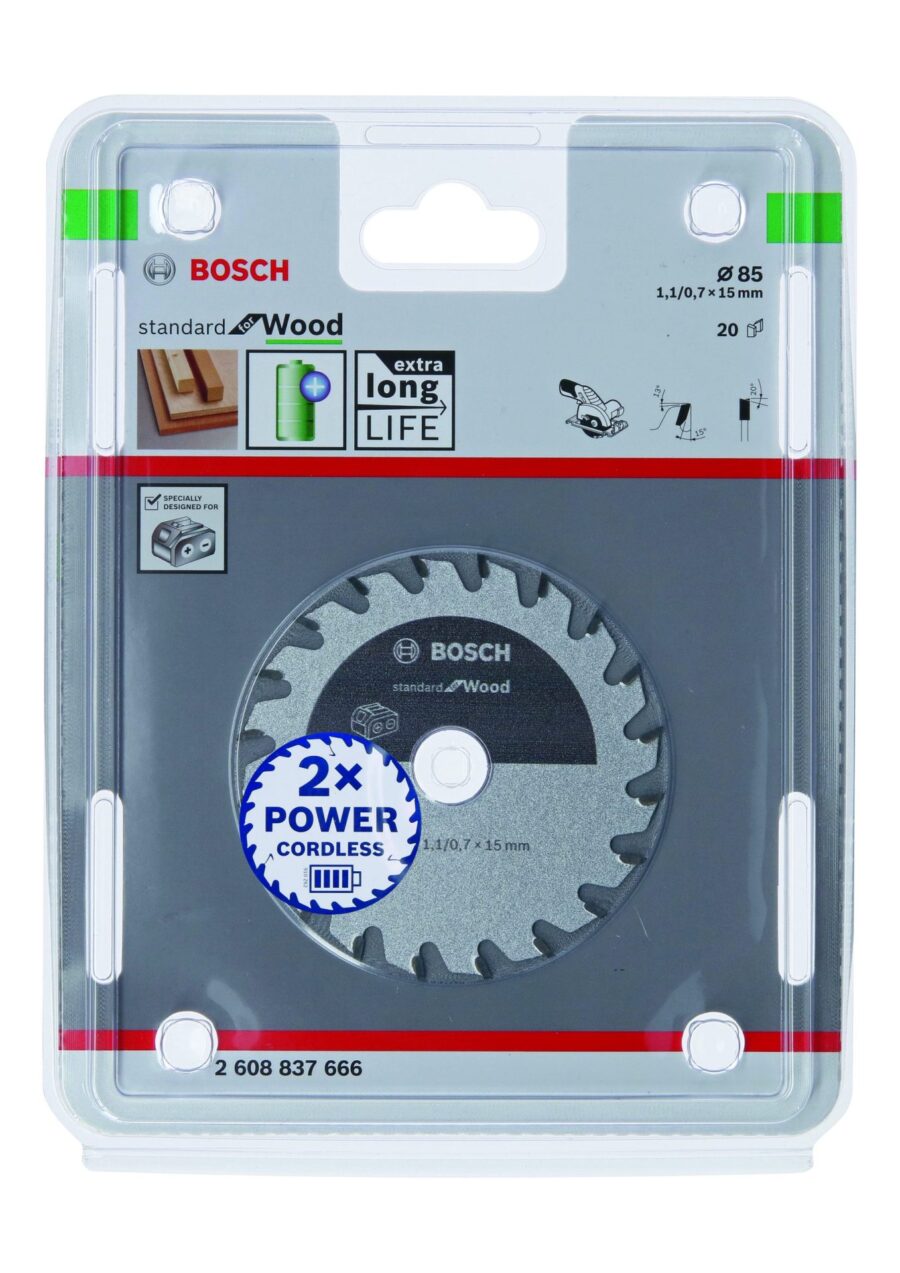 BOSCH Standard for Wood listovi kružne testere za akumulatorske ručne testere 2608837666 - 2