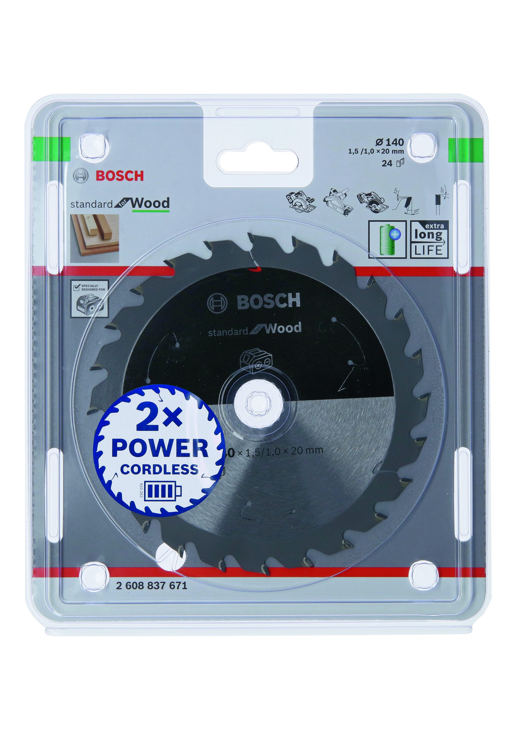BOSCH Standard for Wood listovi kružne testere za akumulatorske ručne testere 2608837671 - 2