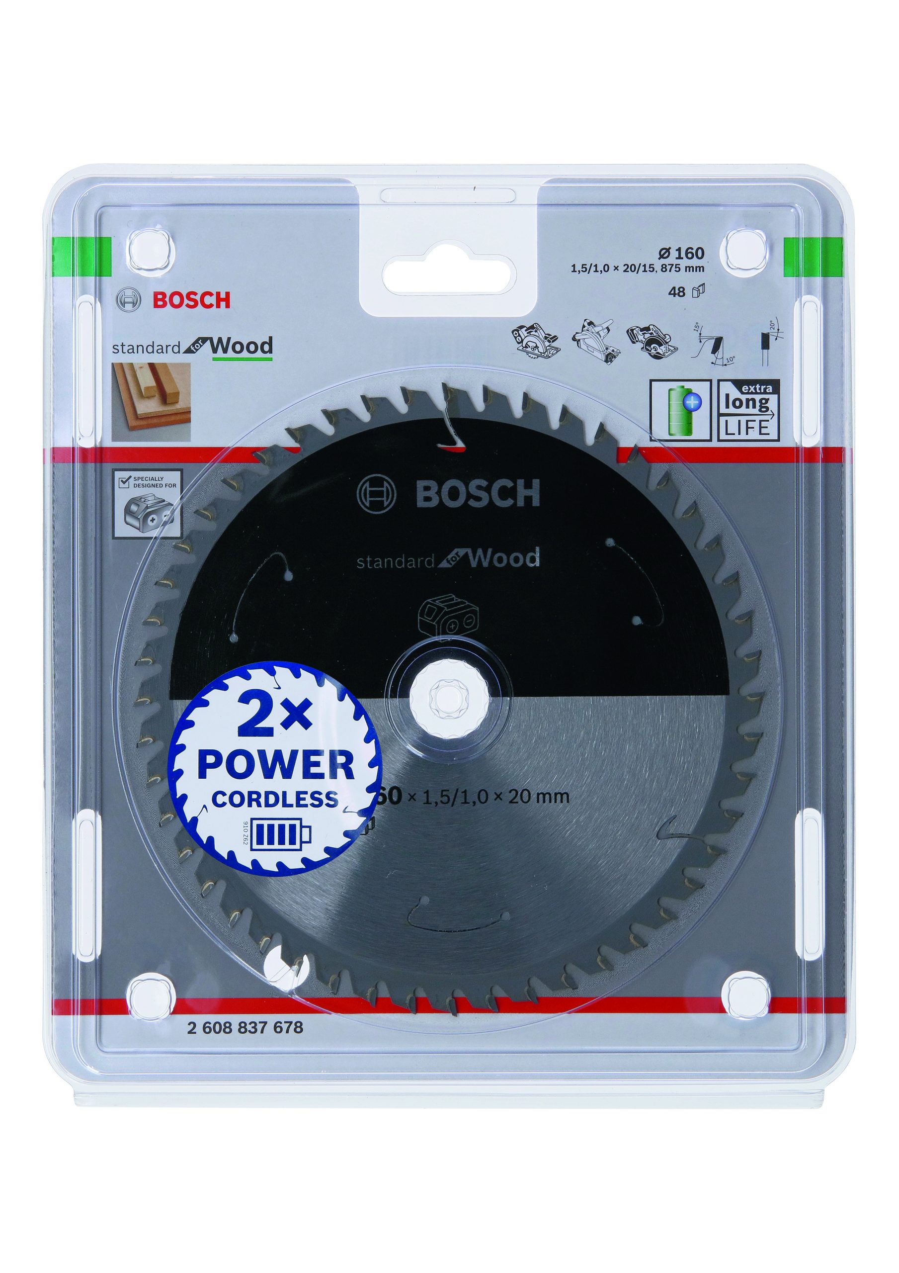 BOSCH Standard for Wood listovi kružne testere za akumulatorske ručne testere 2608837678 - 2