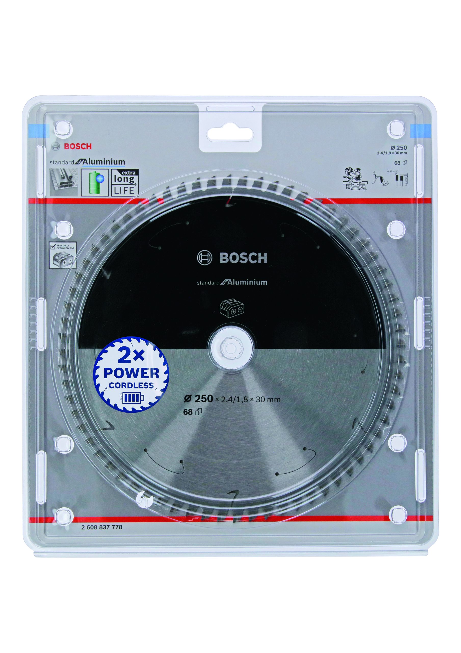 BOSCH Standard for Aluminium listovi kružne testere za akumulatorske stacionarne testere 2608837778 - 2