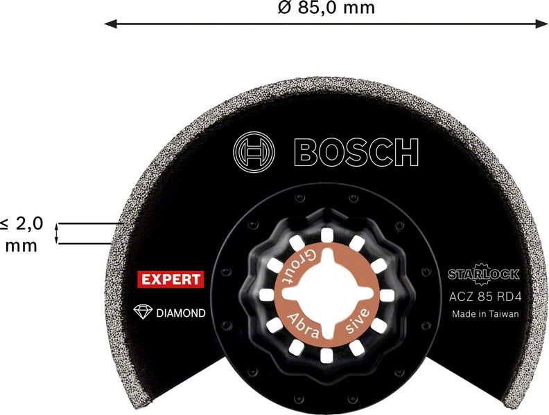 BOSCH EXPERT Grout Segment Blade ACZ 85 RD4 list testere za multifunkcionalne alate od 85 mm 2608900034 - 2