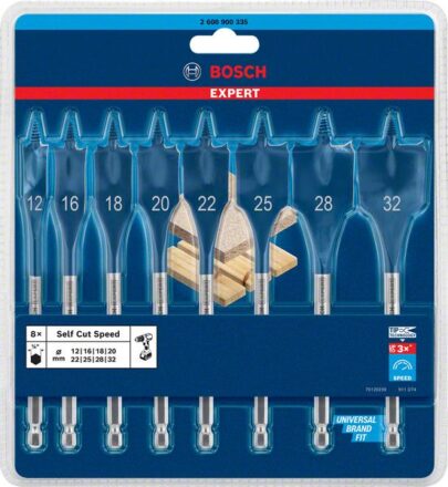 Komplet EXPERT Self Cut Speed pljosnatih burgija od 12/16/18/20/22/25/28/32 mm, 8 komada - 1