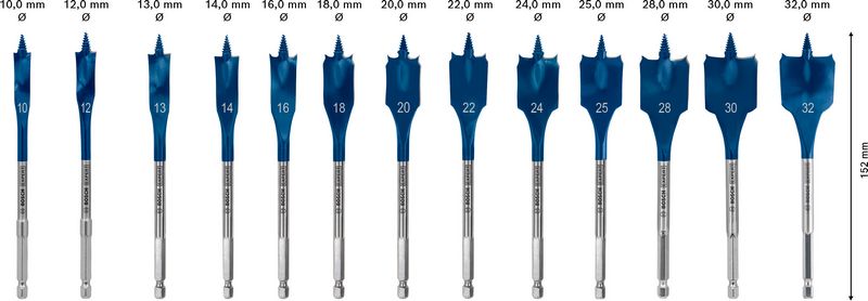 BOSCH Komplet EXPERT Self Cut Speed pljosnatih burgija od 10/12/13/14/16/18/20/22/24/25/28/30/32 mm, 13 komada 2608900336 - 2