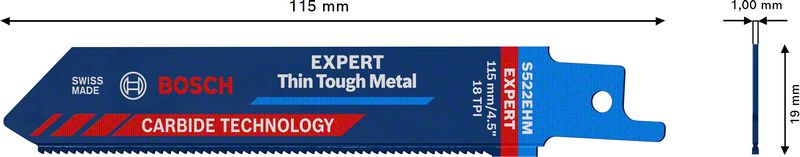 BOSCH EXPERT „Thin Tough Metal“ S 522 EHM list univerzalne testere, 1 deo 2608900359 - 2