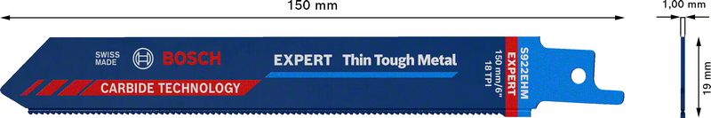 BOSCH EXPERT „Thin Tough Metal“ S 922 EHM list univerzalne testere, 1 deo 2608900360 - 2