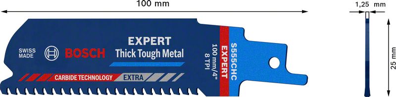 BOSCH EXPERT „Thick Tough Metal“ S 555 CHC list univerzalne testere, 1 deo 2608900364 - 2