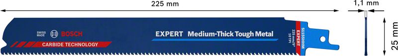 BOSCH EXPERT „Medium-Thick Tough Metal“ S 1155 HHM list univerzalne testere, 1 deo 2608900374 - 2