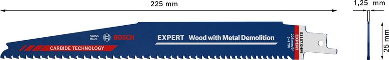 BOSCH EXPERT „Wood with Metal Demolition“ S 1167 XHM list univerzalne testere, 3 dela 2608900399 - 2