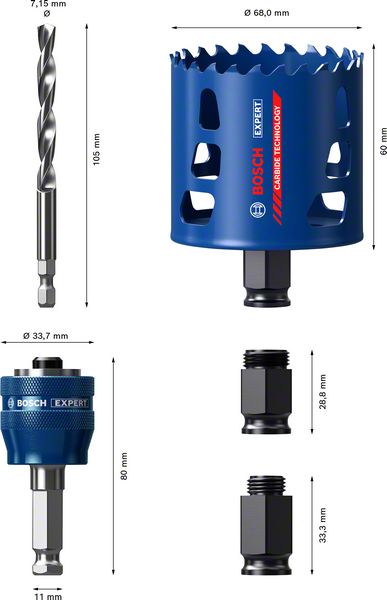 BOSCH Početni komplet EXPERT Tough Material testera za otvore od 51 x 60 mm 2608900449 - 2
