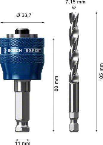 Adapter sistema EXPERT Power Change Plus testera za otvore od 11 mm, HSS-G Drill 7,15 x 105 mm, 2 dela - 2