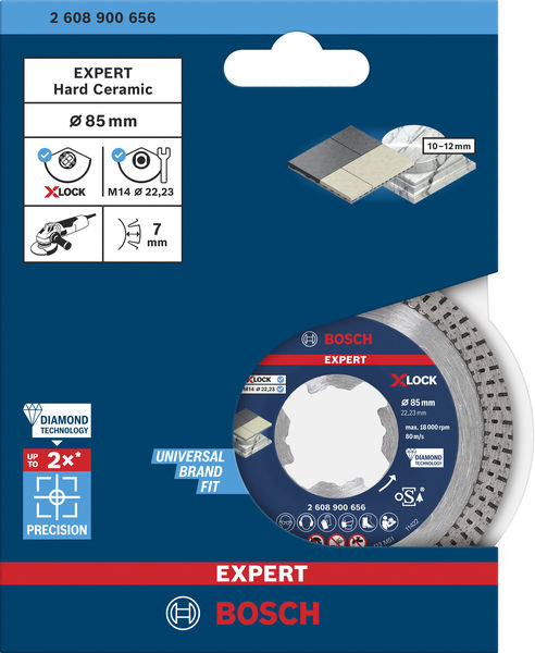 BOSCH EXPERT HardCeramic X-LOCK dijamantska rezna ploča od 85 x 22,23 x 1,6 x 7 mm 2608900656 - 2