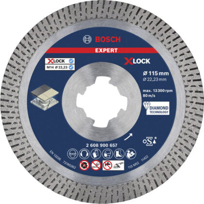 BOSCH EXPERT HardCeramic X-LOCK dijamantska rezna ploča od 115x22,23x1,4x10 mm 2608900657 - 1