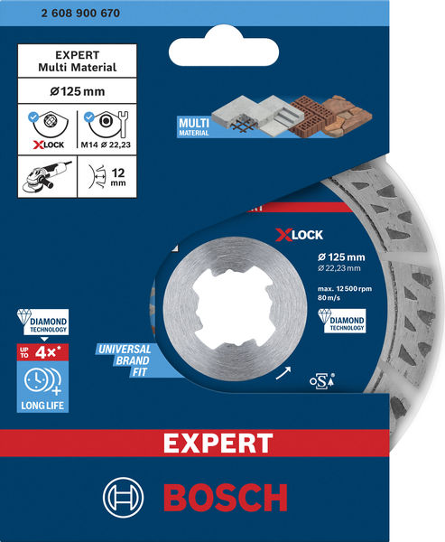 BOSCH EXPERT MultiMaterial X-LOCK dijamantska rezna ploča od 125x22,23x2,4x12 mm 2608900670 - 2