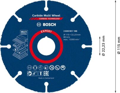 EXPERT Carbide Multi Wheel rezna ploča od 115 mm, 22,23 mm - 2