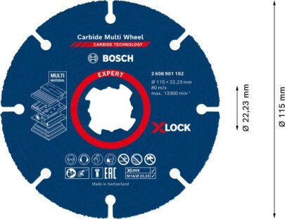 EXPERT Carbide Multi Wheel X-LOCK rezna ploča od 115 mm, 22,23 mm - 2