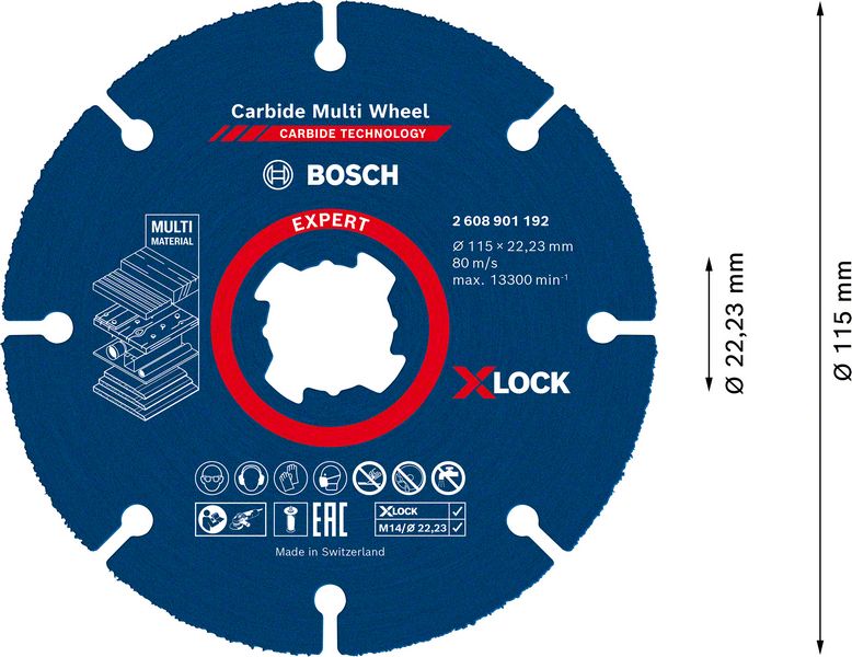 BOSCH EXPERT Carbide Multi Wheel X-LOCK rezna ploča od 115 mm, 22,23 mm 2608901192 - 2