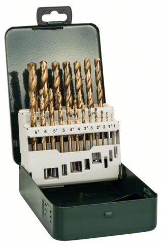 19-delni set burgija za metal HSS-TiN, DIN 3381,0; 1,5; 2,0; 2,5; 3,0; 3,5; 4,0; 4,5; 5,0; 5,5; 6,0; 6,5; 7,0; 7,5; 8,0; 8,5; 9,0; 9,5; 10,0 mm - 1