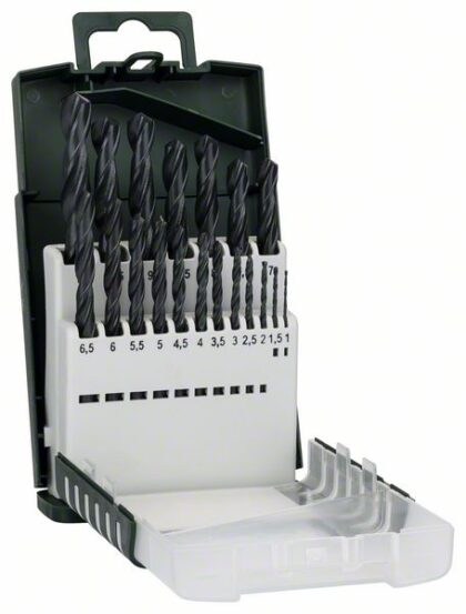 BOSCH 19-delni set burgija za metal HSS-R, DIN 3381,0; 1,5; 2,0; 2,5; 3,0; 3,5; 4,0; 4,5; 5,0; 5,5; 6,0; 6,5; 7,0; 7,5; 8,0; 8,5; 9,0; 9,5; 10,0 mm 2609255131 - 1