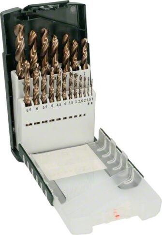 19-delni set burgija za metal HSS-Co, DIN 3381,0; 1,5; 2,0; 2,5; 3,0; 3,5; 4,0; 4,5; 5,0; 5,5; 6,0; 6,5; 7,0; 7,5; 8,0; 8,5; 9,0; 9,5; 10,0 mm - 1