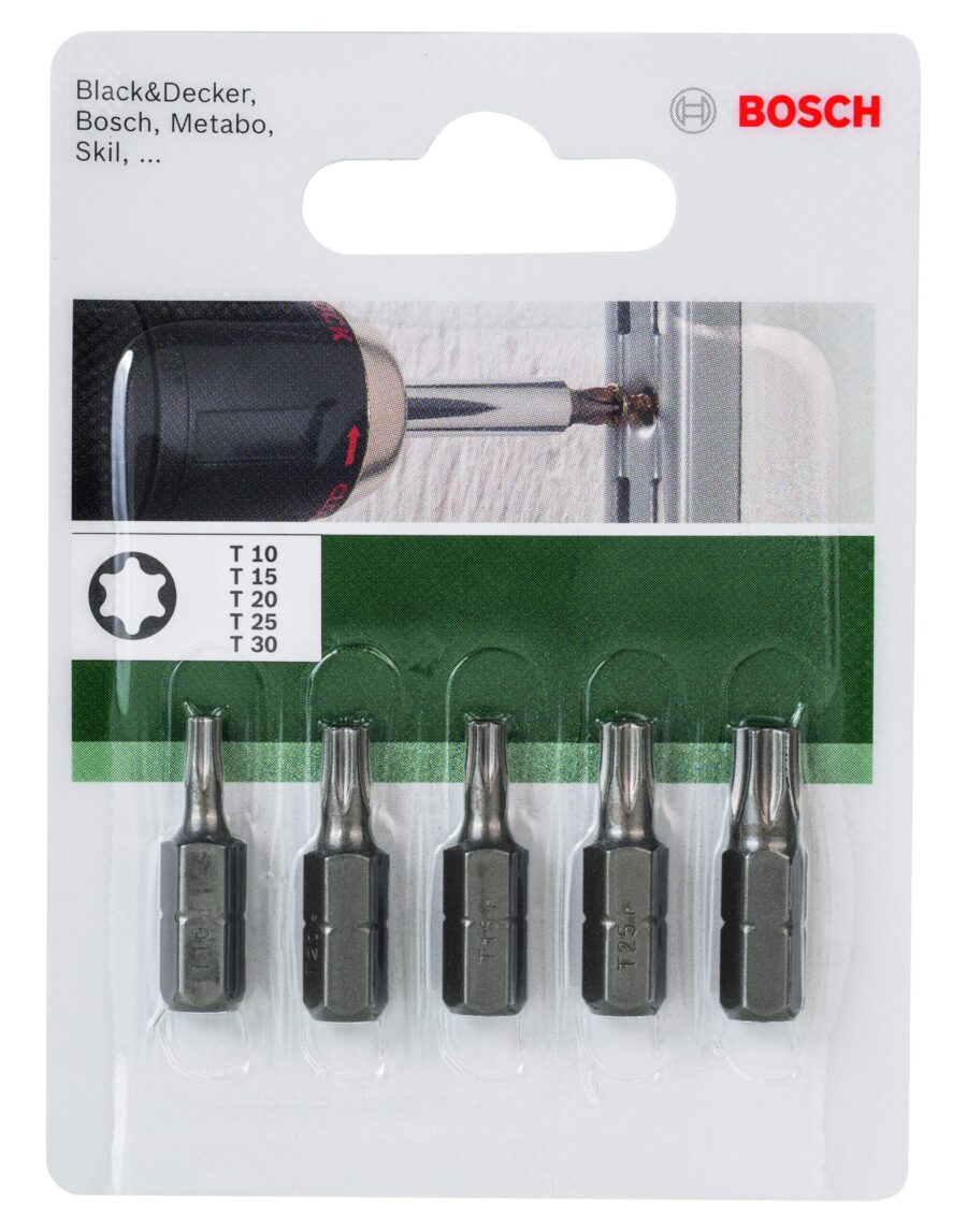 BOSCH 5-delni set bitova odvrtača Standard za šrafove sa unutrašnjim Torx prihvatom (T) 2609255970 - 2
