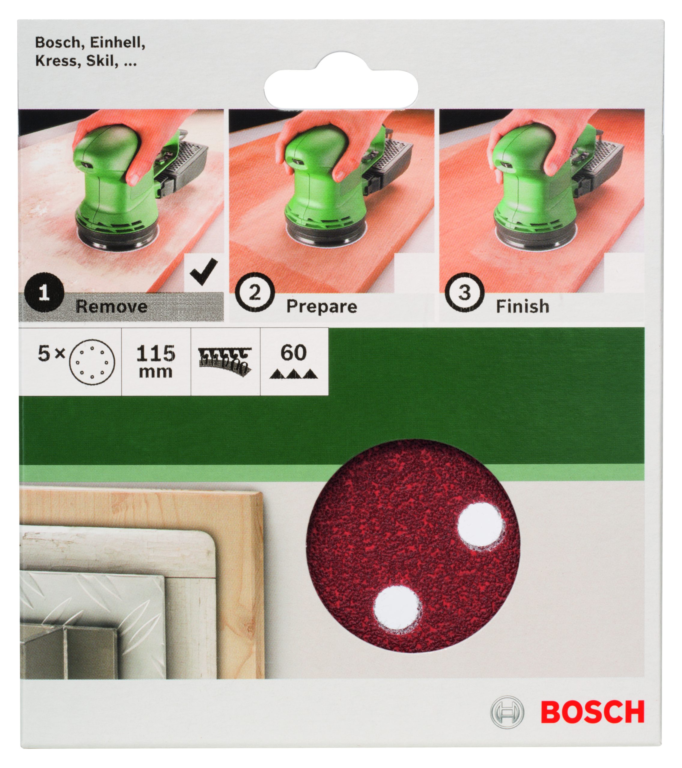 BOSCH 5-delni set brusnih listova za ekscentar brusilice 2609256A16 - 2