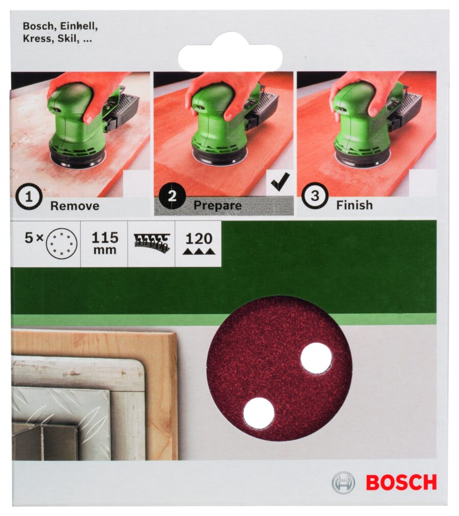 BOSCH 5-delni set brusnih listova za ekscentar brusilice 2609256A18 - 2