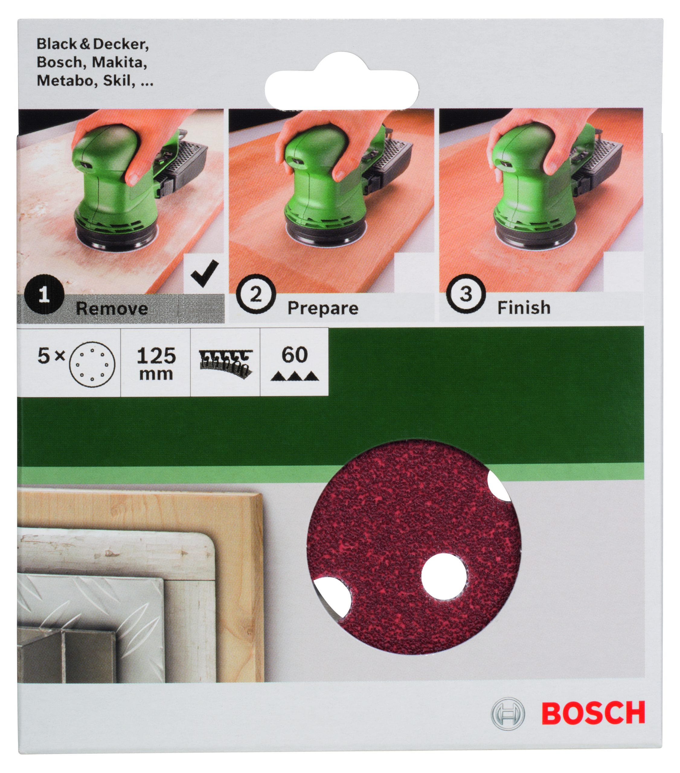 BOSCH 5-delni set brusnih listova za ekscentar brusilice 2609256A23 - 2