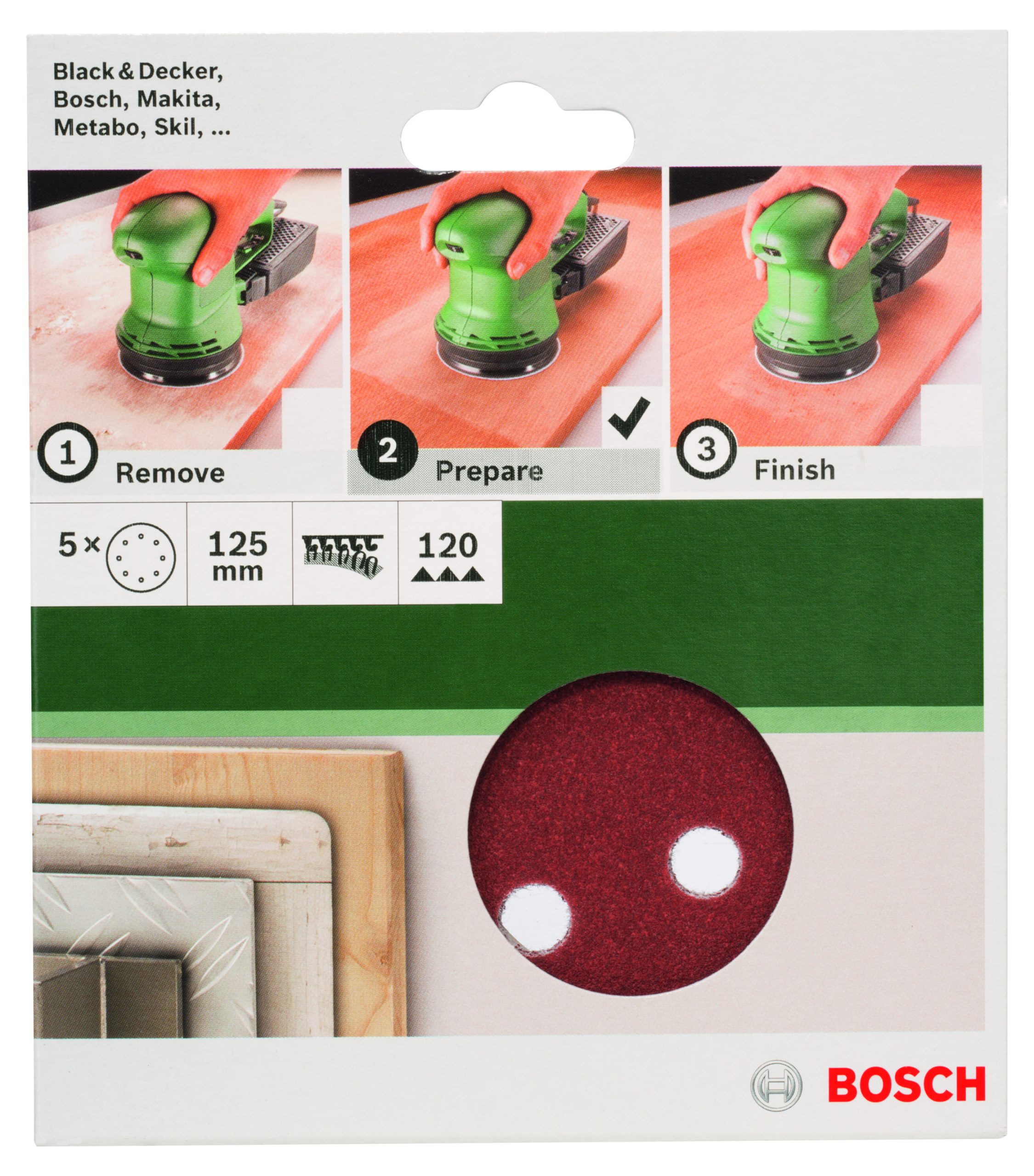 BOSCH 5-delni set brusnih listova za ekscentar brusilice 2609256A25 - 2