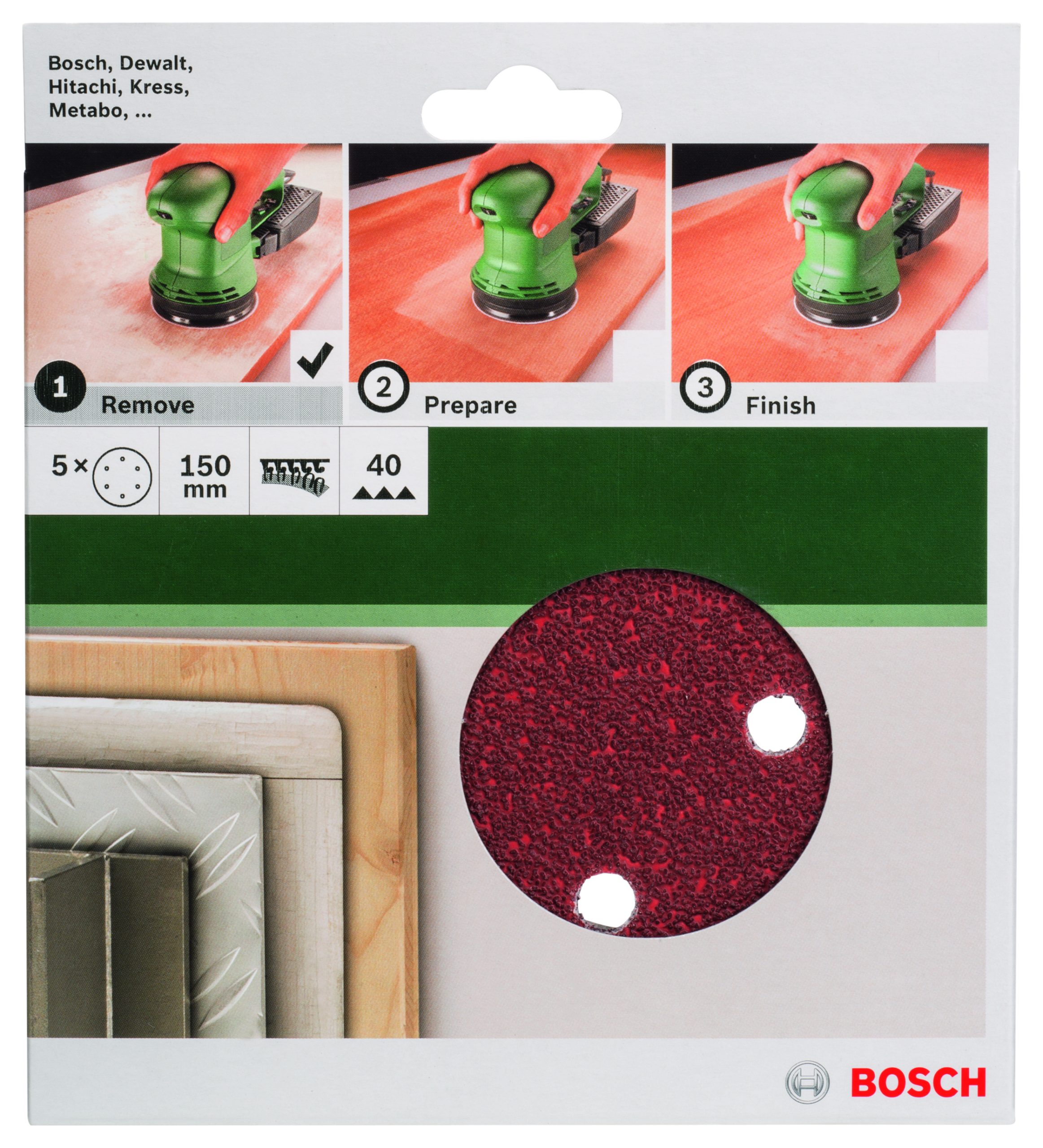 BOSCH 5-delni set brusnih listova za ekscentar brusilice 2609256A29 - 2