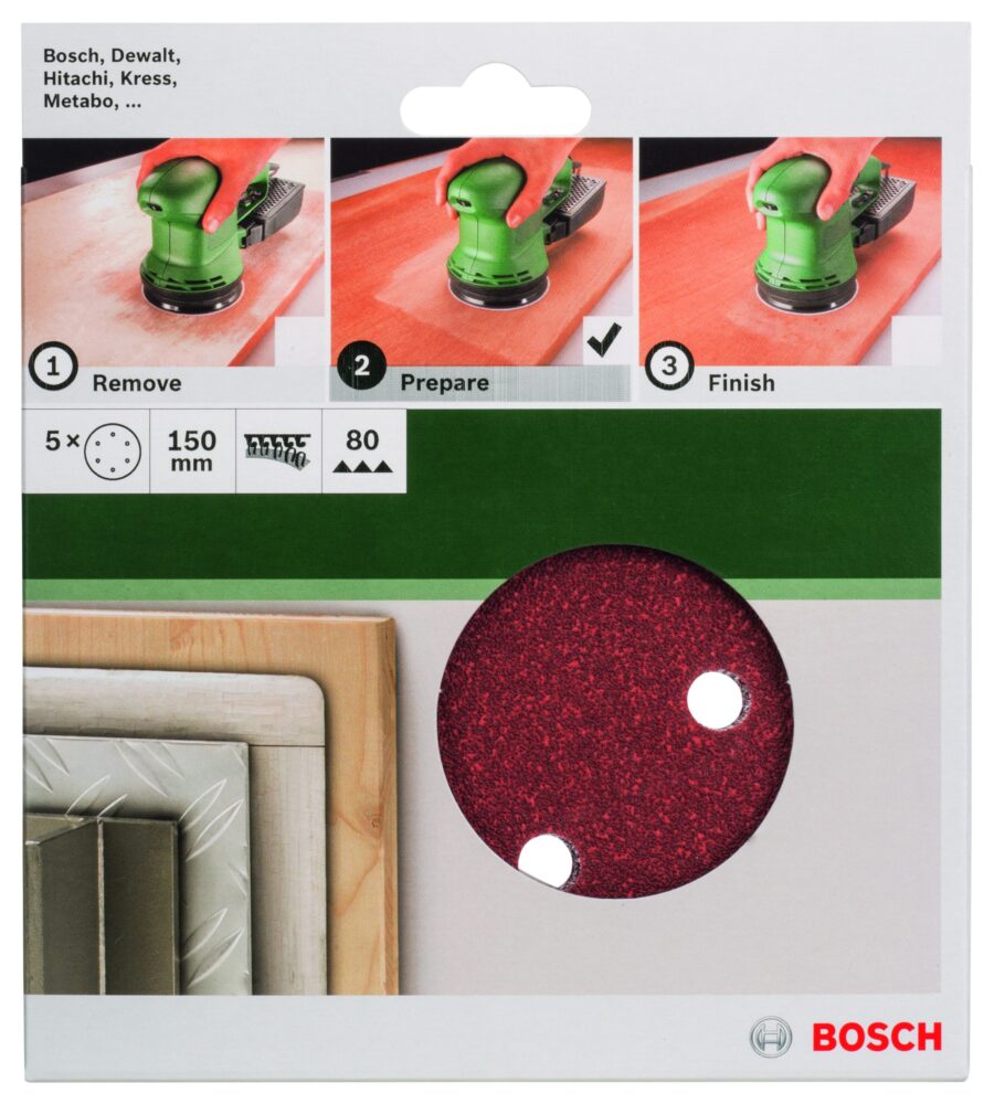 BOSCH 5-delni set brusnih listova za ekscentar brusilice 2609256A31 - 2