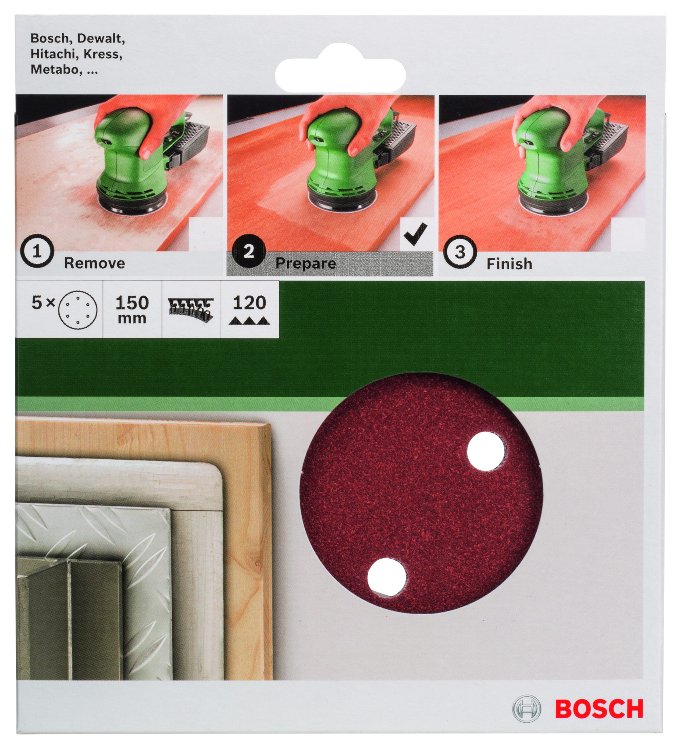 BOSCH 5-delni set brusnih listova za ekscentar brusilice 2609256A32 - 2