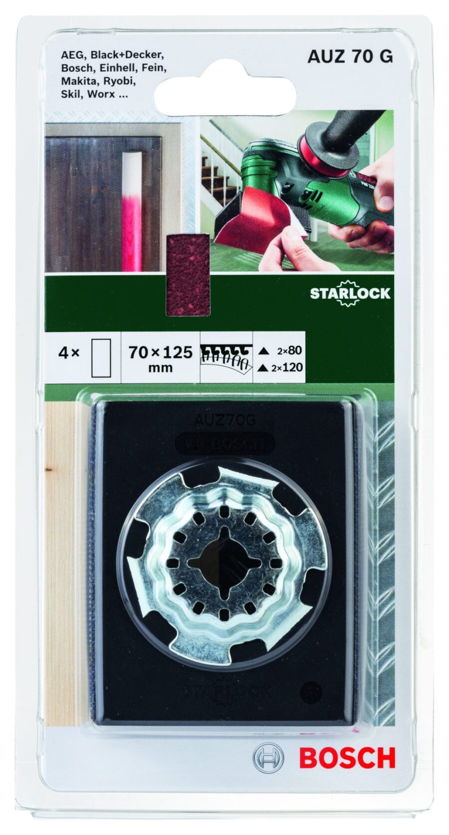 BOSCH Starlock brusilica za profile AUZ 70 G sa 4 brusna lista, 70x125 mm 2609256D18 - 2