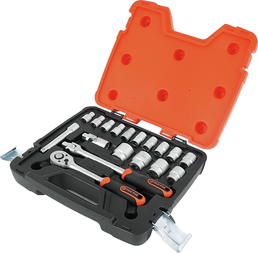 TACTIX Set 18 del. nasadnih ključeva sa čegrtaljkom 1/2" HEX/mm - 3