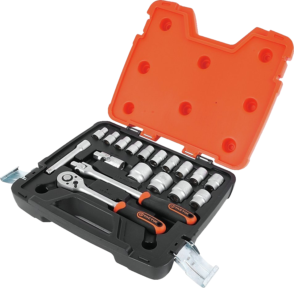 TACTIX Set 18 del. nasadnih ključeva sa čegrtaljkom 1/2" HEX/mm - 3
