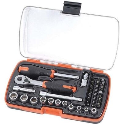 Set 37 del. nasadnih ključeva sa čegrtaljkom 1/4″ HEX/mm - 1