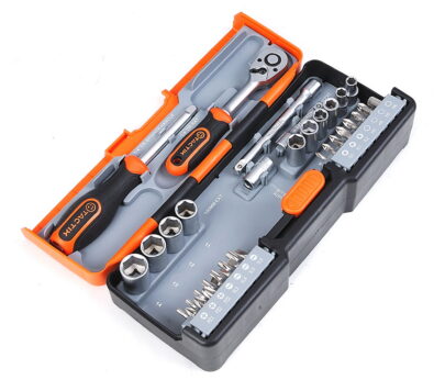 Set 43 del. nasadnih ključeva sa čegrtaljkom 1/4″ HEX/mm - 1