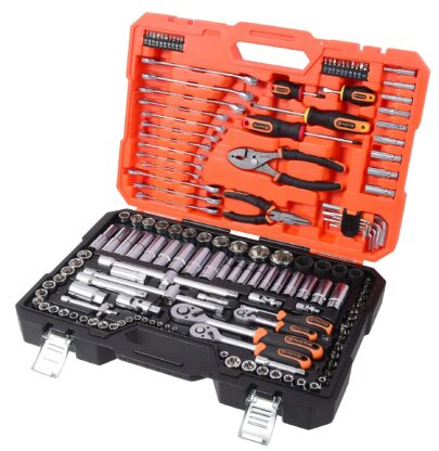 Set 154 del. nasadnih ključeva (1/4, 3/8, 1/2)“sa čegrtaljkama 1/4″ i 3/8″ HEX/mm/col“ - 1