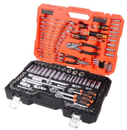 TACTIX Set 154 del. nasadnih ključeva (1/4, 3/8, 1/2)"sa čegrtaljkama 1/4" i 3/8" HEX/mm/col" - 1