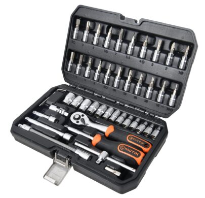 Set 46 del. nasadnih ključeva sa čegrtaljkom 1/4″ HEX/mm - 1