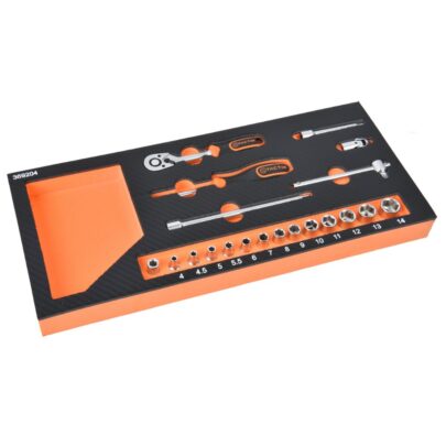 Set 20 del. nasadnih ključeva sa čegrtaljkom 1/4″ HEX/mm - 2