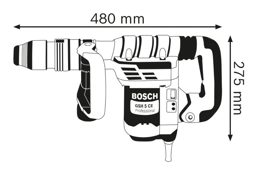 BOSCH GSH 5 CE Elektro-pneumatski čekić za štemovanje sa SDS max prihvatom 0611321000 - 3