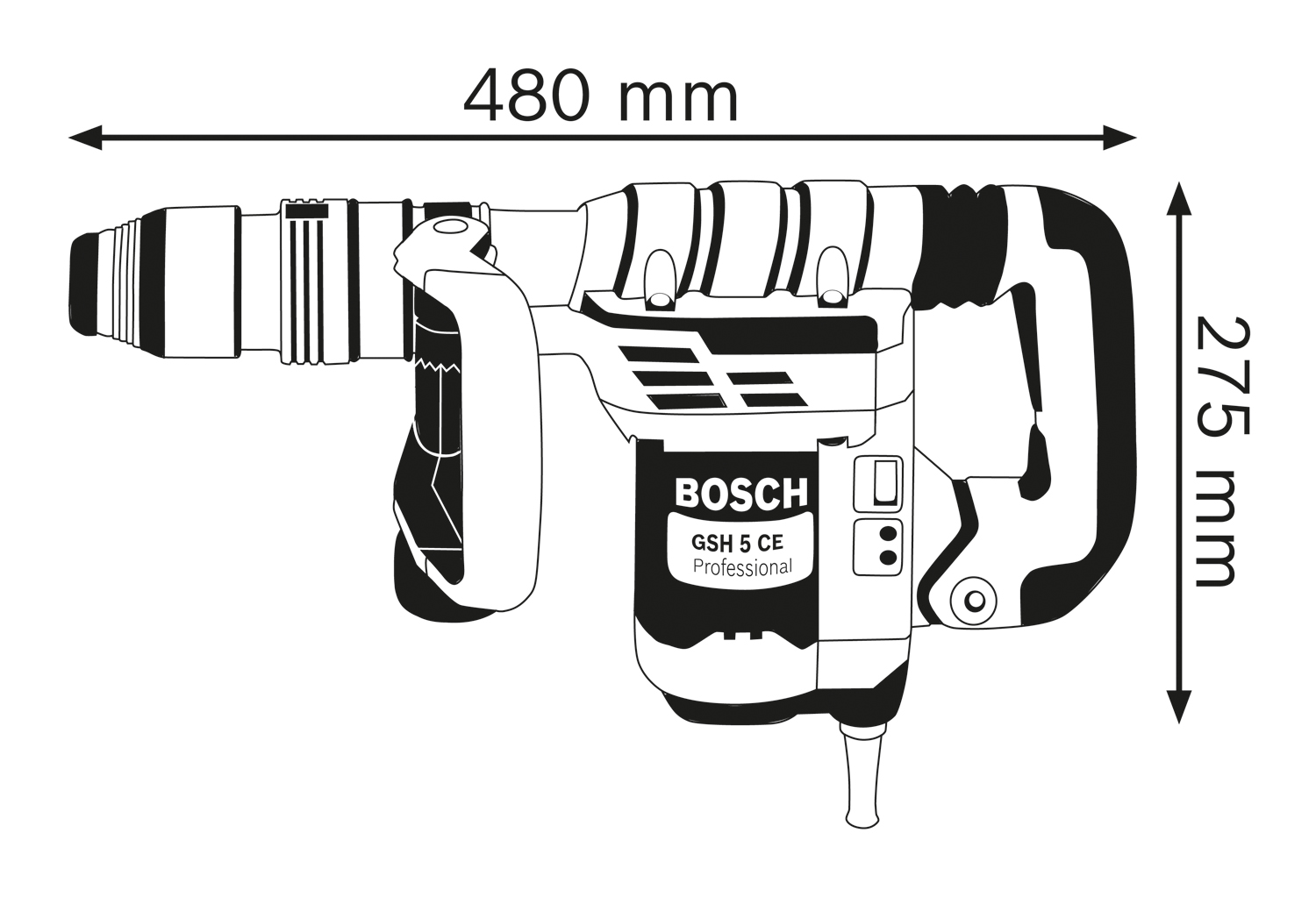 BOSCH GSH 5 CE Elektro-pneumatski čekić za štemovanje sa SDS max prihvatom 0611321000 - 3