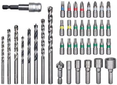 Set burgija, adaptera i bitova, L-Box, 39 komada - 1