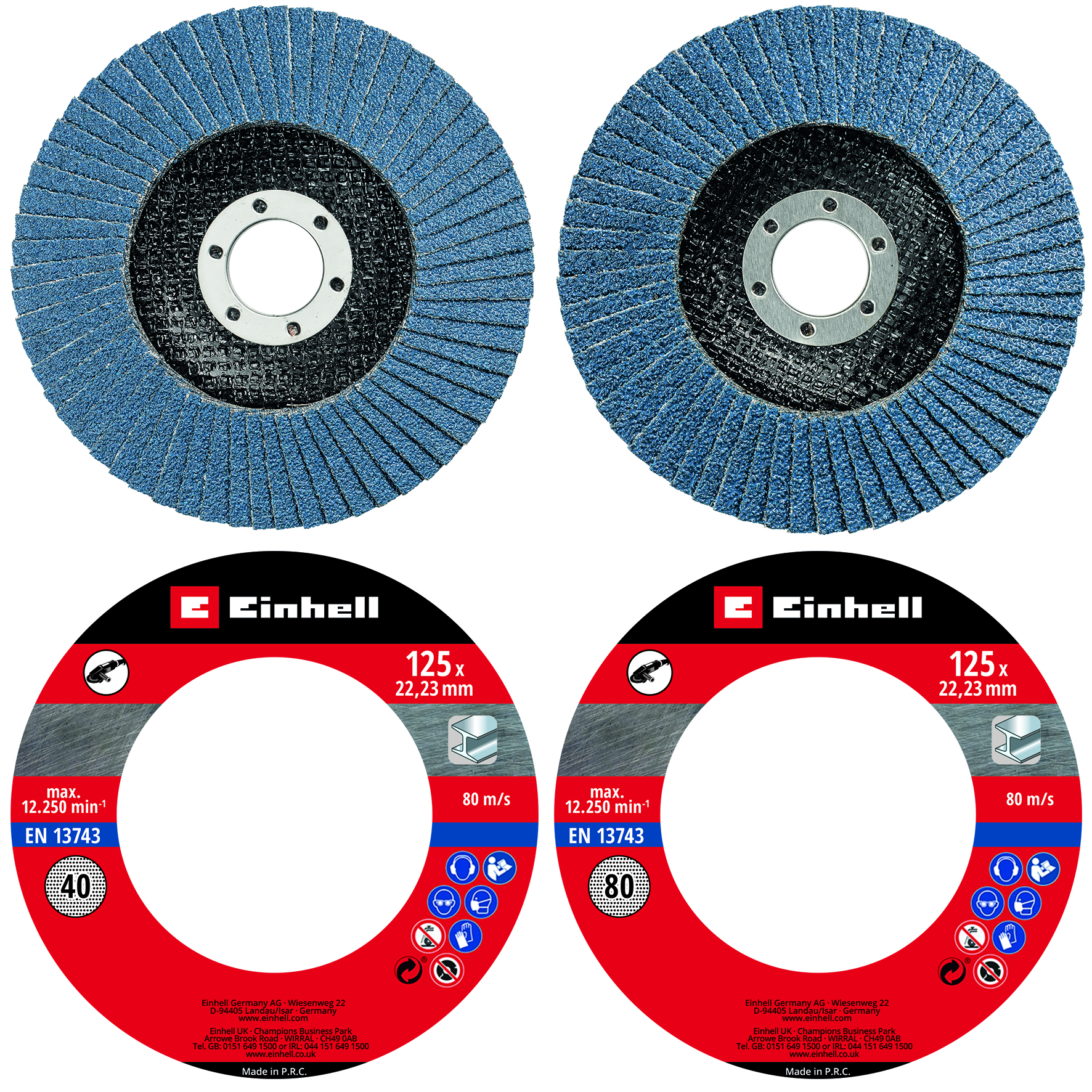 EINHELL 2-delni set lamelnih brusnih ploča Ø125mm (1xG40, 1xG80), Pribor za brusilice 49795705 - 3