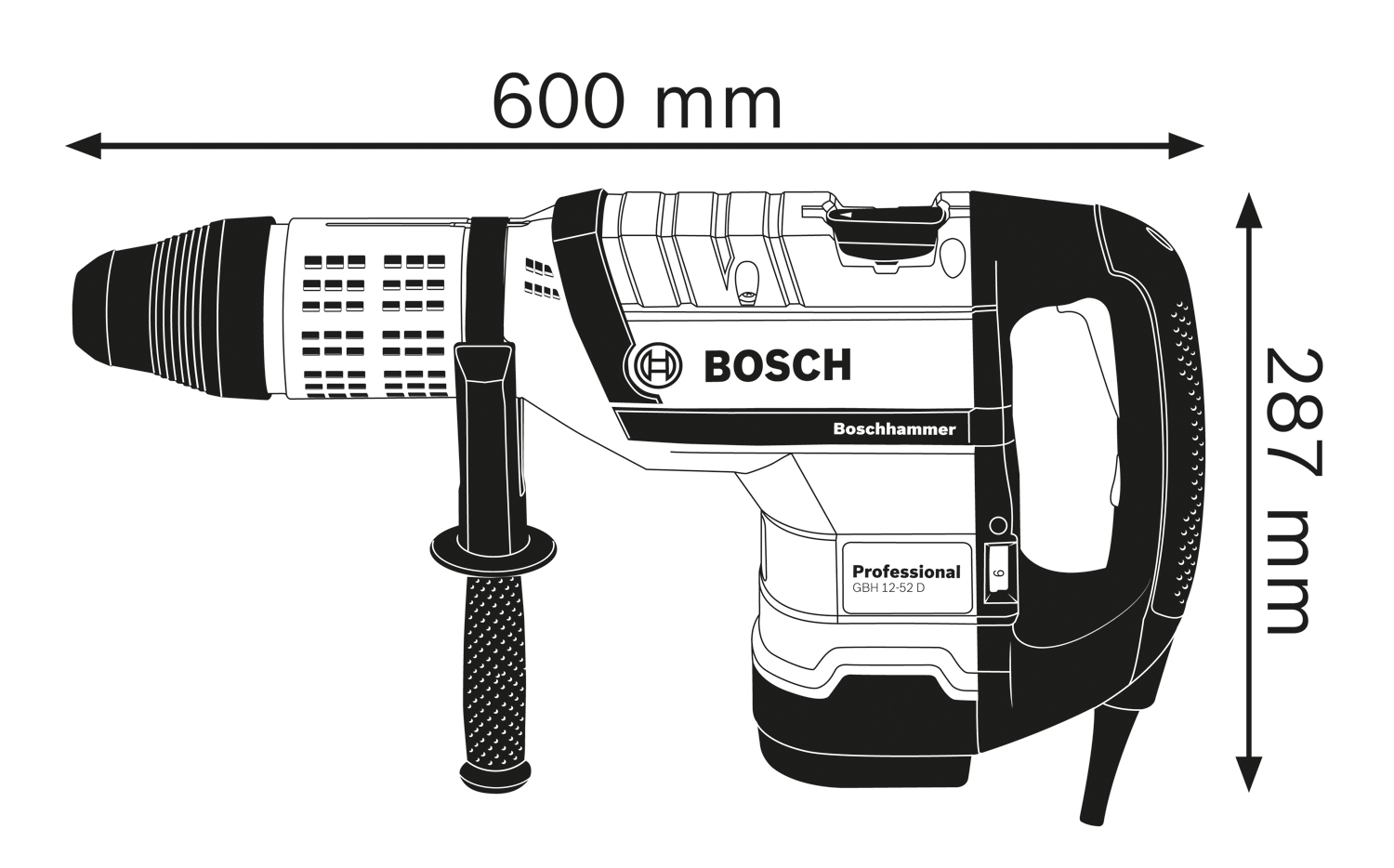 BOSCH GBH 12-52 D Elektro-pneumatski čekić za bušenje sa SDS max prihvatom 0611266100 - 3