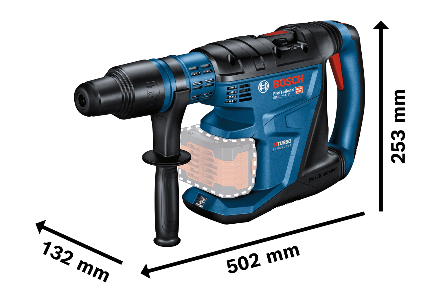 BOSCH GBH 18V-40 C Akumulatorski elektro-pneumatski čekić za bušenje BITURBO sa SDS max prihvatom 0611917120 - 3